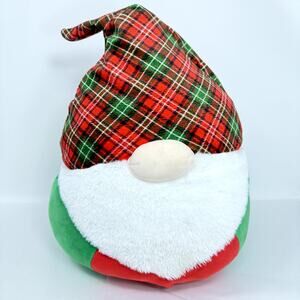 Kellytoy Squishmallow Guri Gnome Christmas Checkered Plaid 15" Green Plush Toy